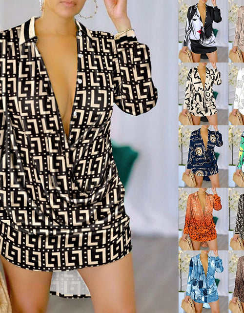 Load image into Gallery viewer, Fashion Autumn Shirt Dress
